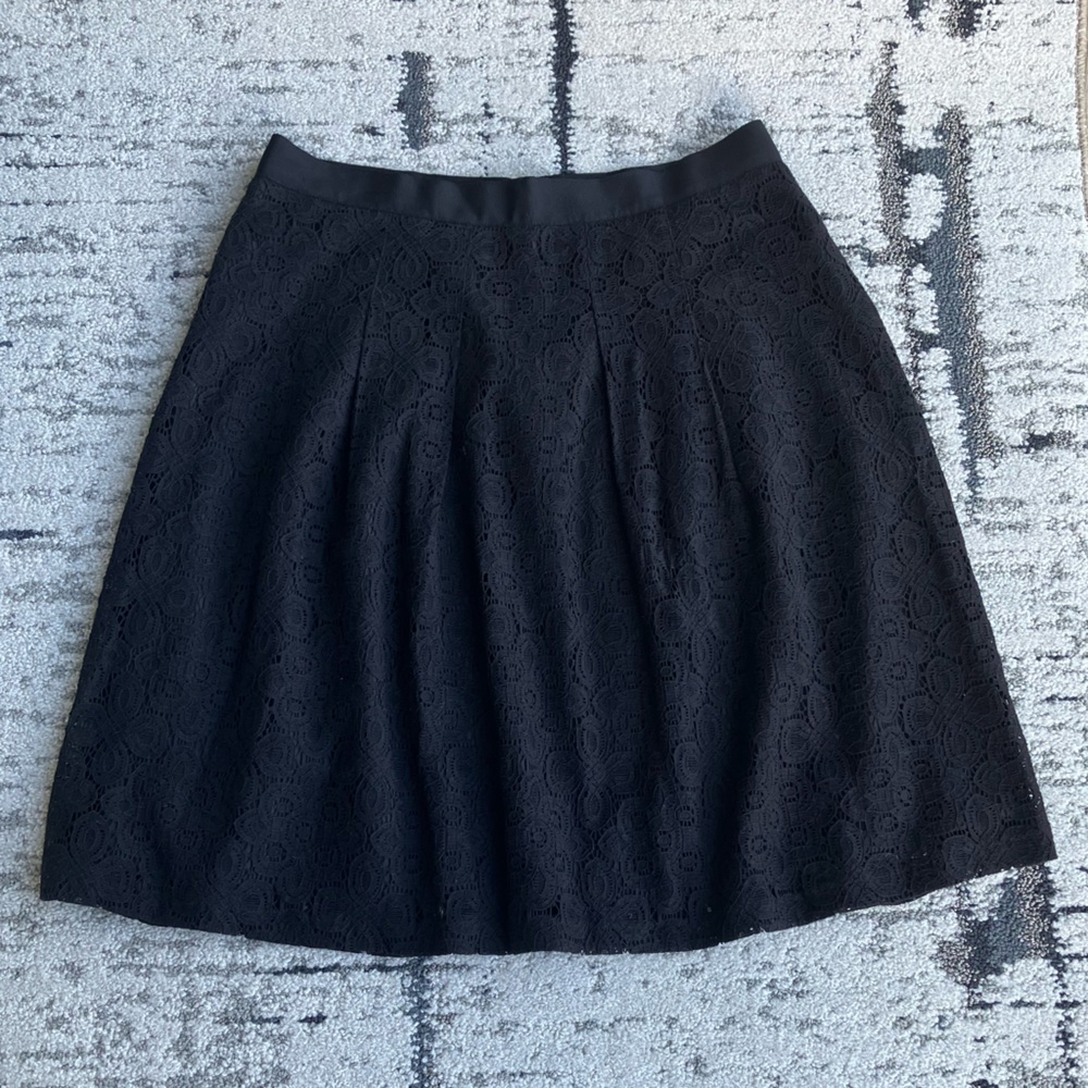 Loft A-Line Black Lace Skirt